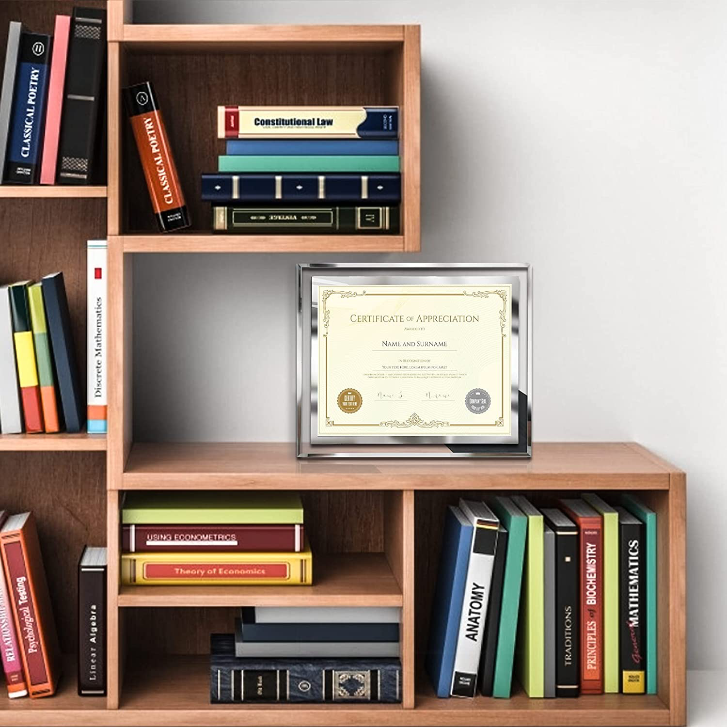 8.5 x 11 Certificate Document Frame Packs4 Diploma Glass Picture Frames for Tabletop