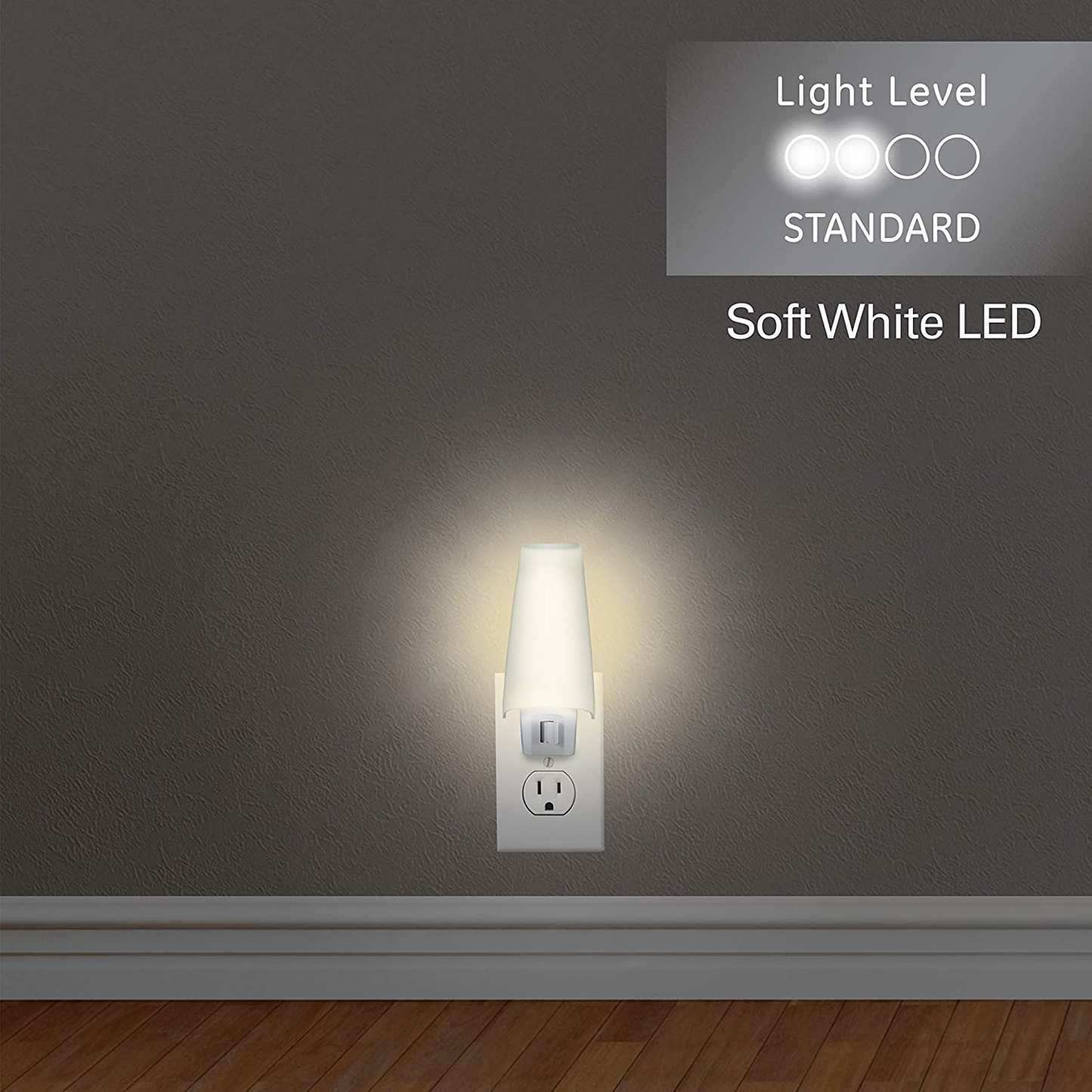 Lights by Night LED Plug-in Night Light, Manual On/Off, Energy Efficient, Soothing, Perfect for Living, Hallway, Kid’s Room, Nursery, Bedroom, Bathroom, Basement, 44941, 1 Pack, Classic Shade