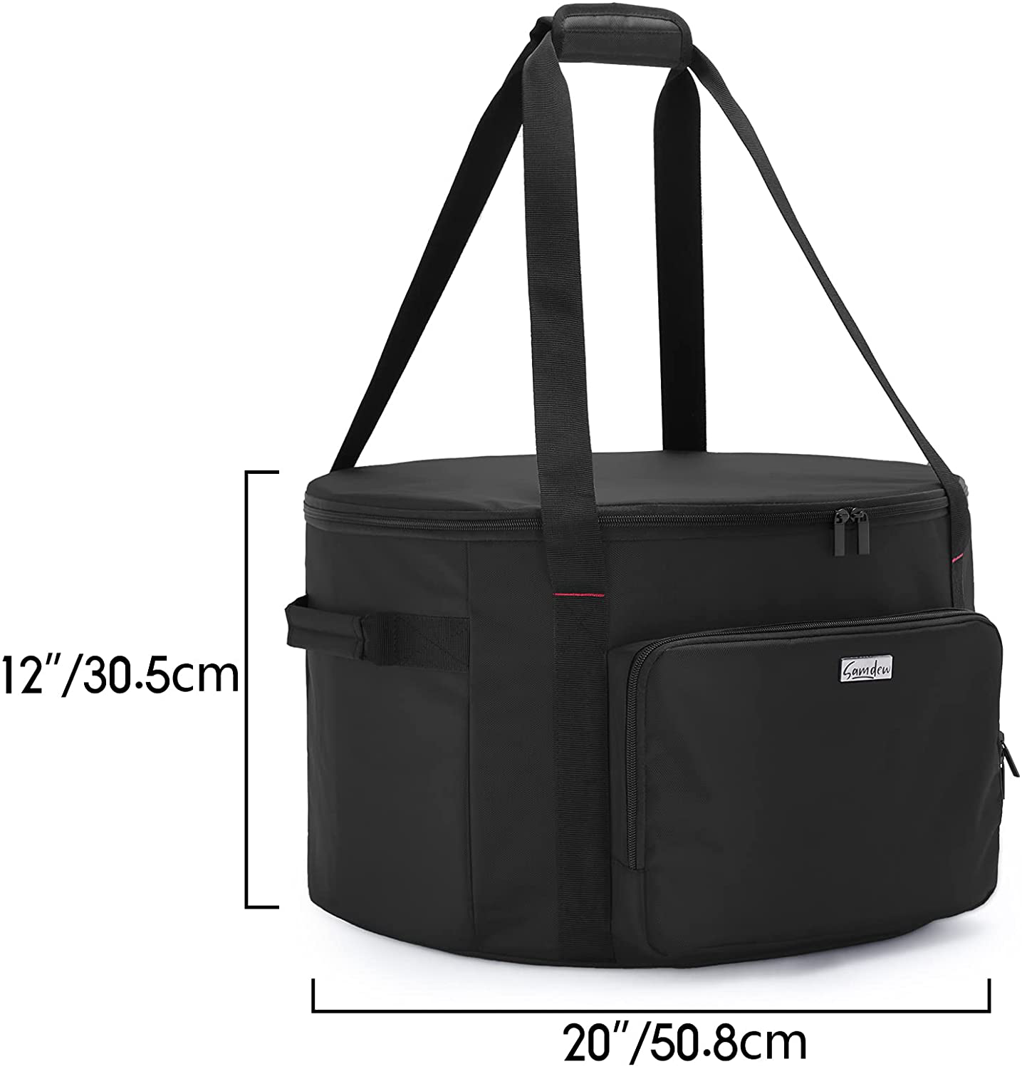 SAMDEW 19-Inch Outdoor Fire Pit Bag Compatible with Outland Firebowl Model 893 870 823, Firebowl Travel Carrying Case for 19-Inch Diameter Propane Gas Fire Pit, Black, Bag Only