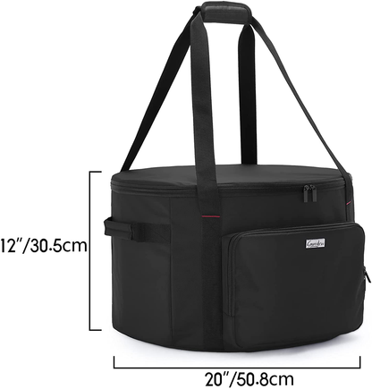 SAMDEW 19-Inch Outdoor Fire Pit Bag Compatible with Outland Firebowl Model 893 870 823, Firebowl Travel Carrying Case for 19-Inch Diameter Propane Gas Fire Pit, Black, Bag Only