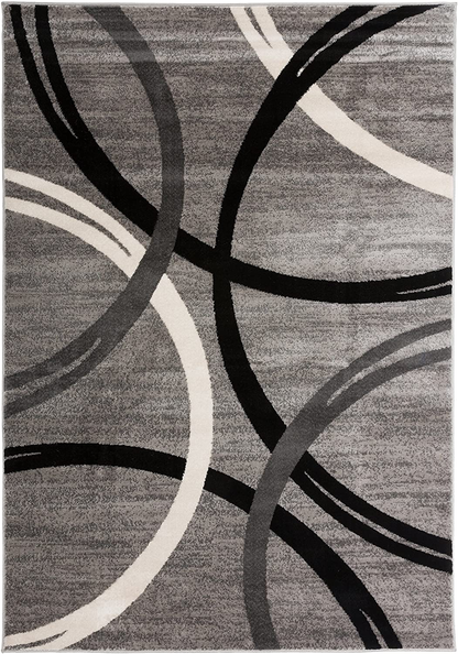 Rugshop Modern Wavy Circles Desing Runner Rug 2' x 10' Brown