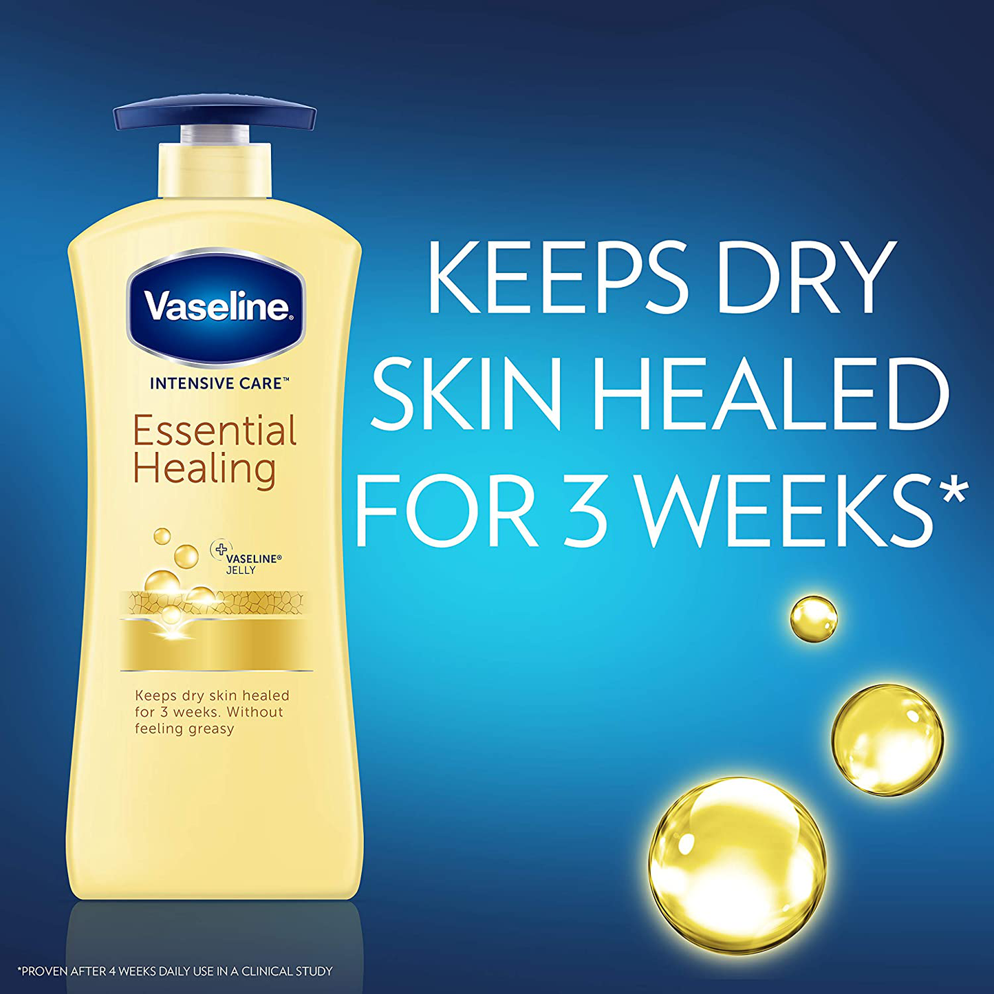 Vaseline hand and body lotion Intensive Care Moisturizer for Dry Skin Essential Healing Clinically Proven to Moisturize Deeply With One Application 20.3 oz 3 count