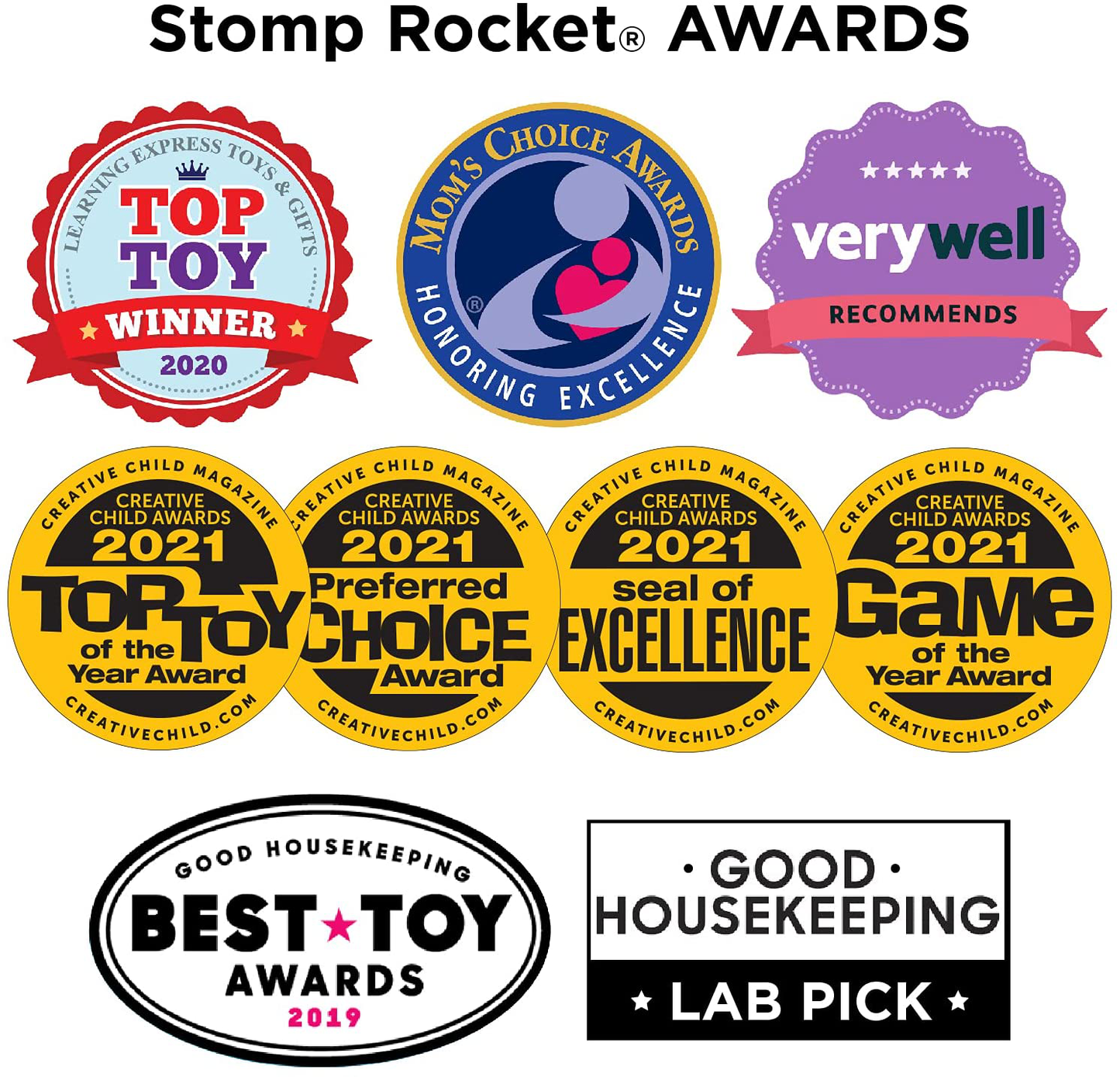 Stomp Rocket The Original Jr. Glow Rocket Refill Pack, 3 Rockets - Glows in The Dark, Outdoor Rocket Toy Gift for Boys and Girls- Ages 3 Years and Up