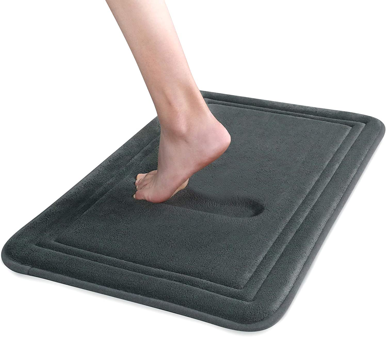 Memory Foam Bath Mat Non Slip Absorbent Super Cozy Velvet Bathroom Rug Carpet, Machine Washable
