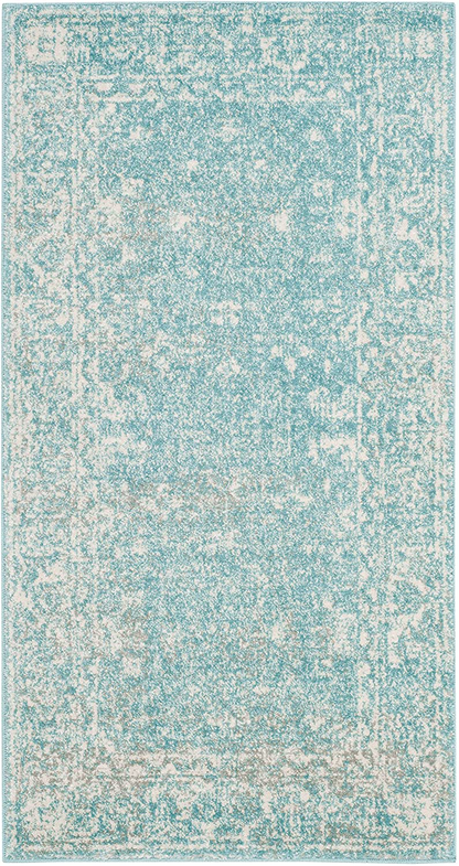 Safavieh Evoke Collection EVK270D Shabby Chic Distressed Non-Shedding Stain Resistant Living Room Bedroom Accent Rug, 2'2" x 4', Light Blue / Ivory