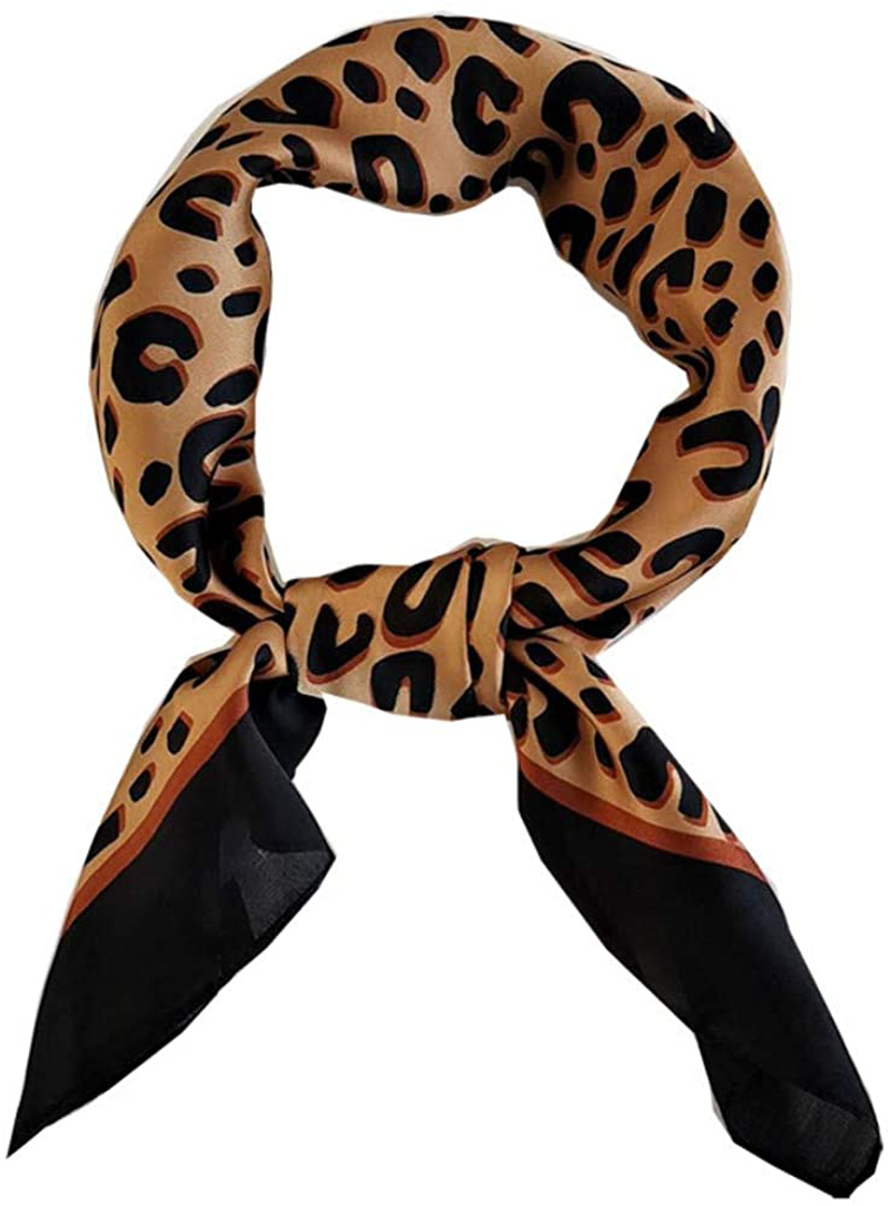 FONYVE Silk Feeling Scarf Medium Square Satin Head Scarf for Women 27.5 × 27.5 inches