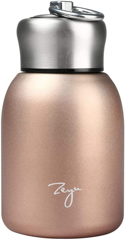 Mini 9 oz Stainless Steel Water Bottle, 280ML Vacuum Insulated Water Bottle Leak Proof Sport Tumbler Cup Hot and Cold Water Bottle (Silver)