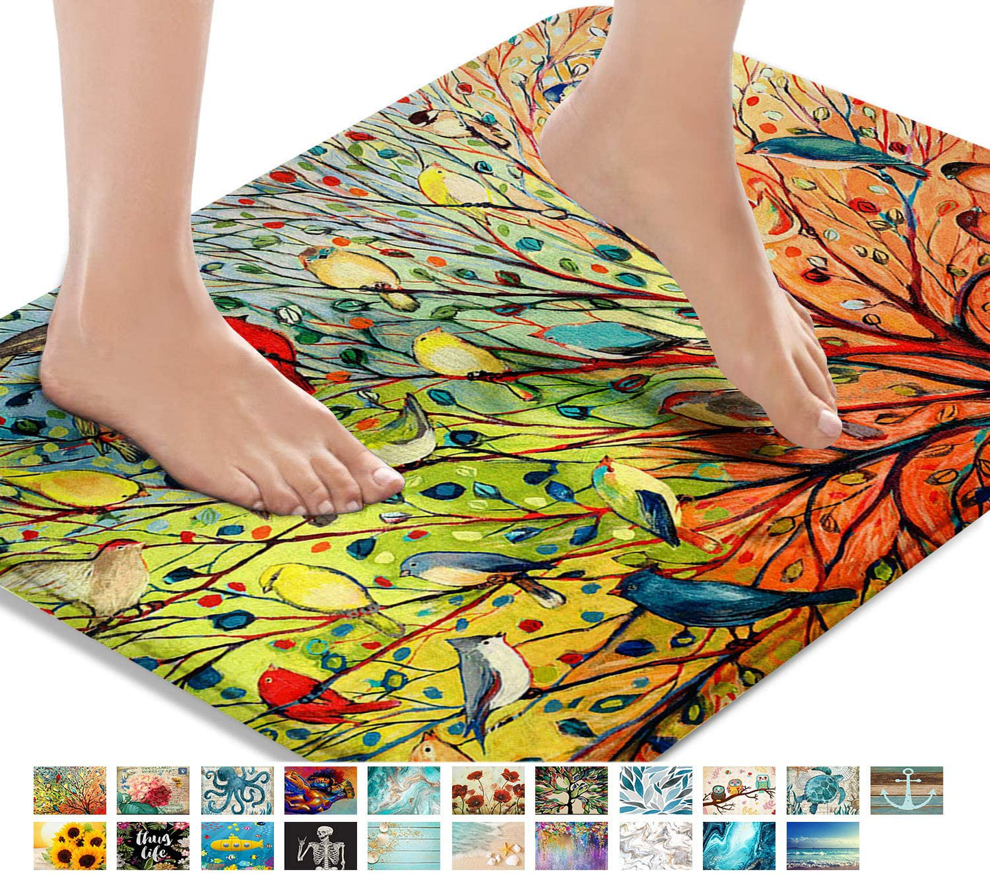 Bath Mats for Bathroom, Bathroom Mats Rugs Non-Slip,  Washable Cover 