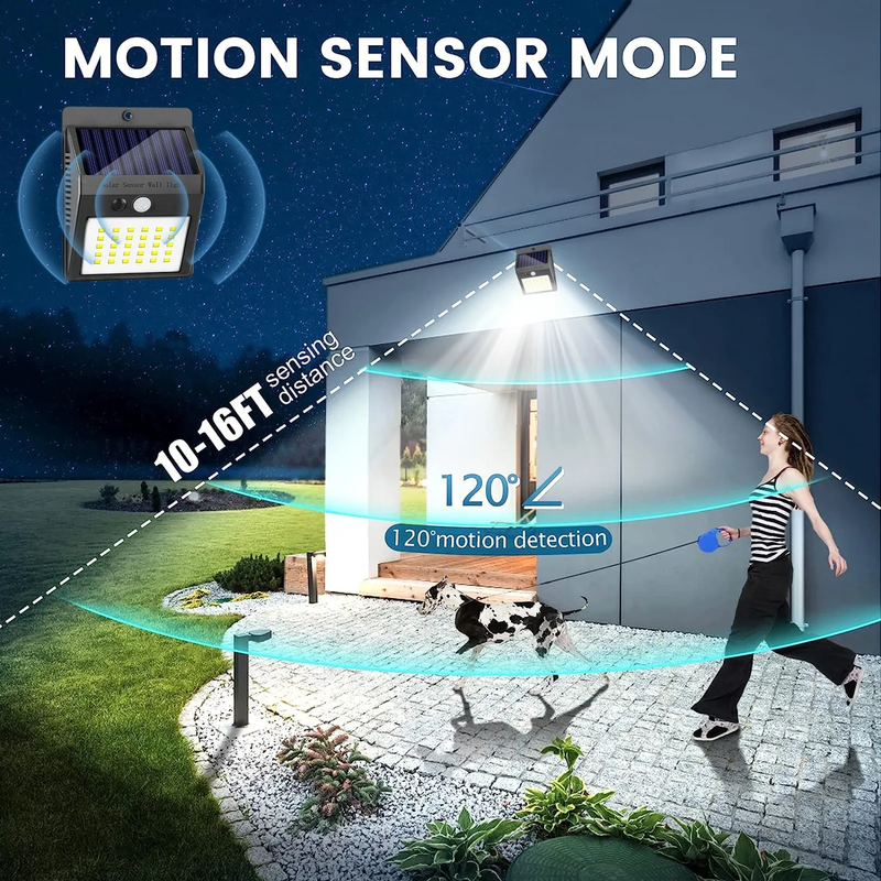 6-Pack Solar Motion Sensor Outdoor Lights, Waterproof Wireless Security Lighting