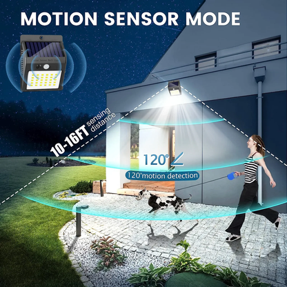6-Pack Solar Motion Sensor Outdoor Lights, Waterproof Wireless Security Lighting