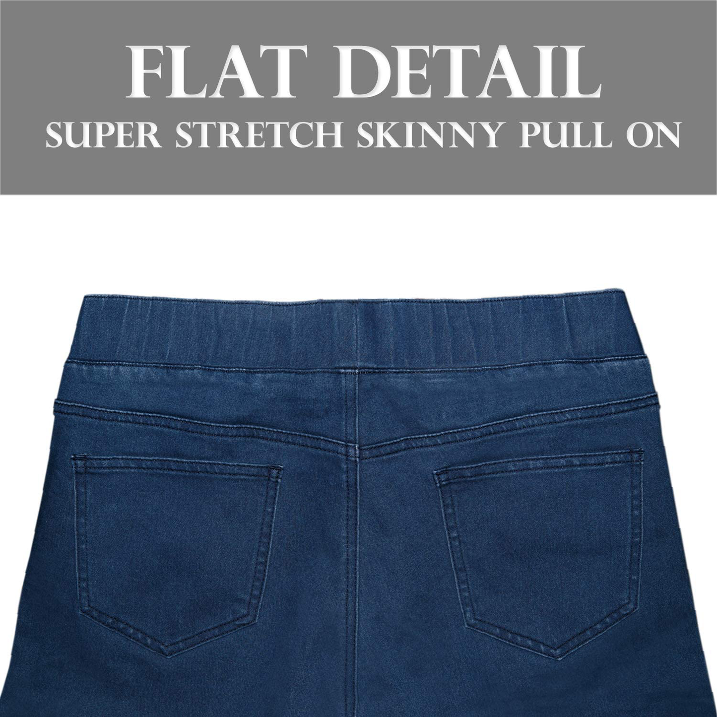 H&C Women Super Stretch Skinny Pull on Pant with Petite Regular and Long Inseam