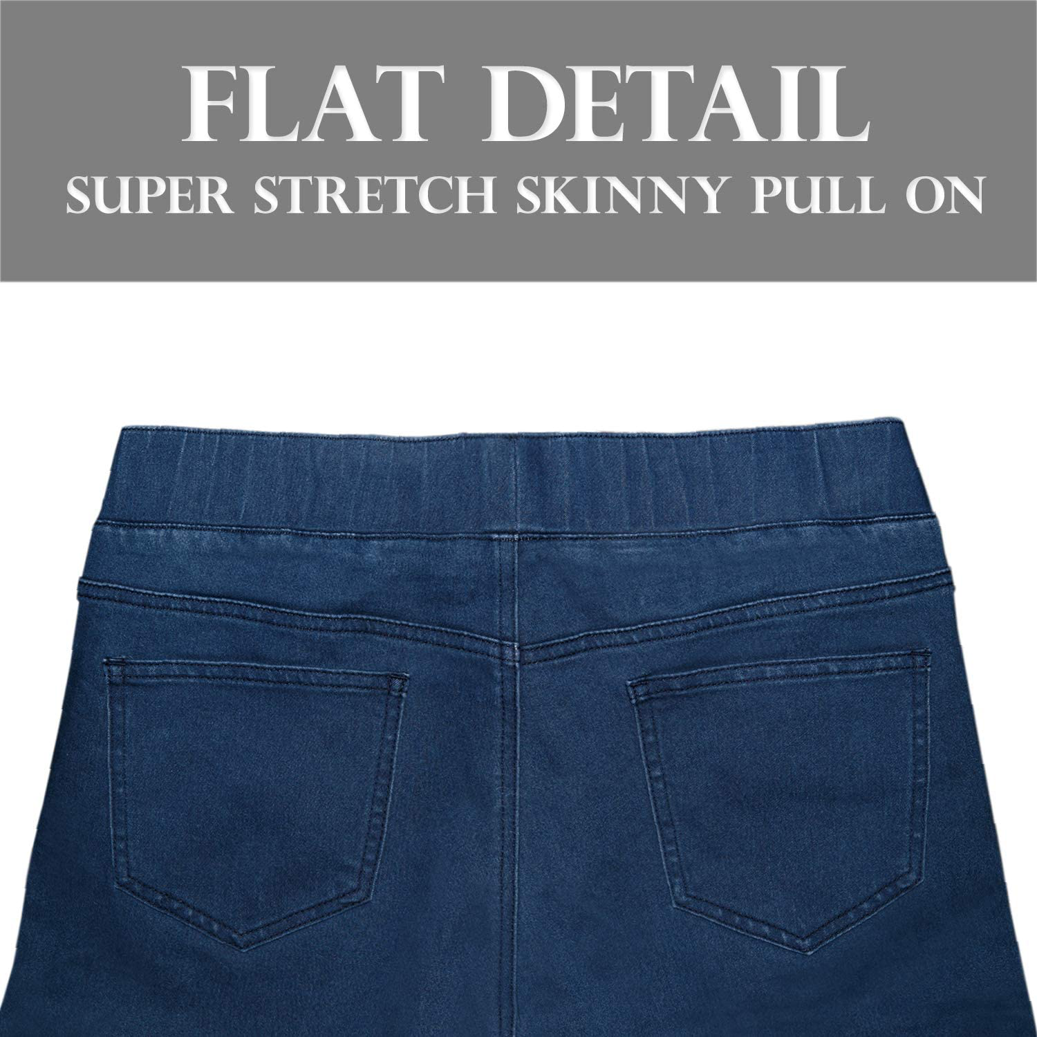 H&C Women Super Stretch Skinny Pull on Pant with Petite Regular and Long Inseam