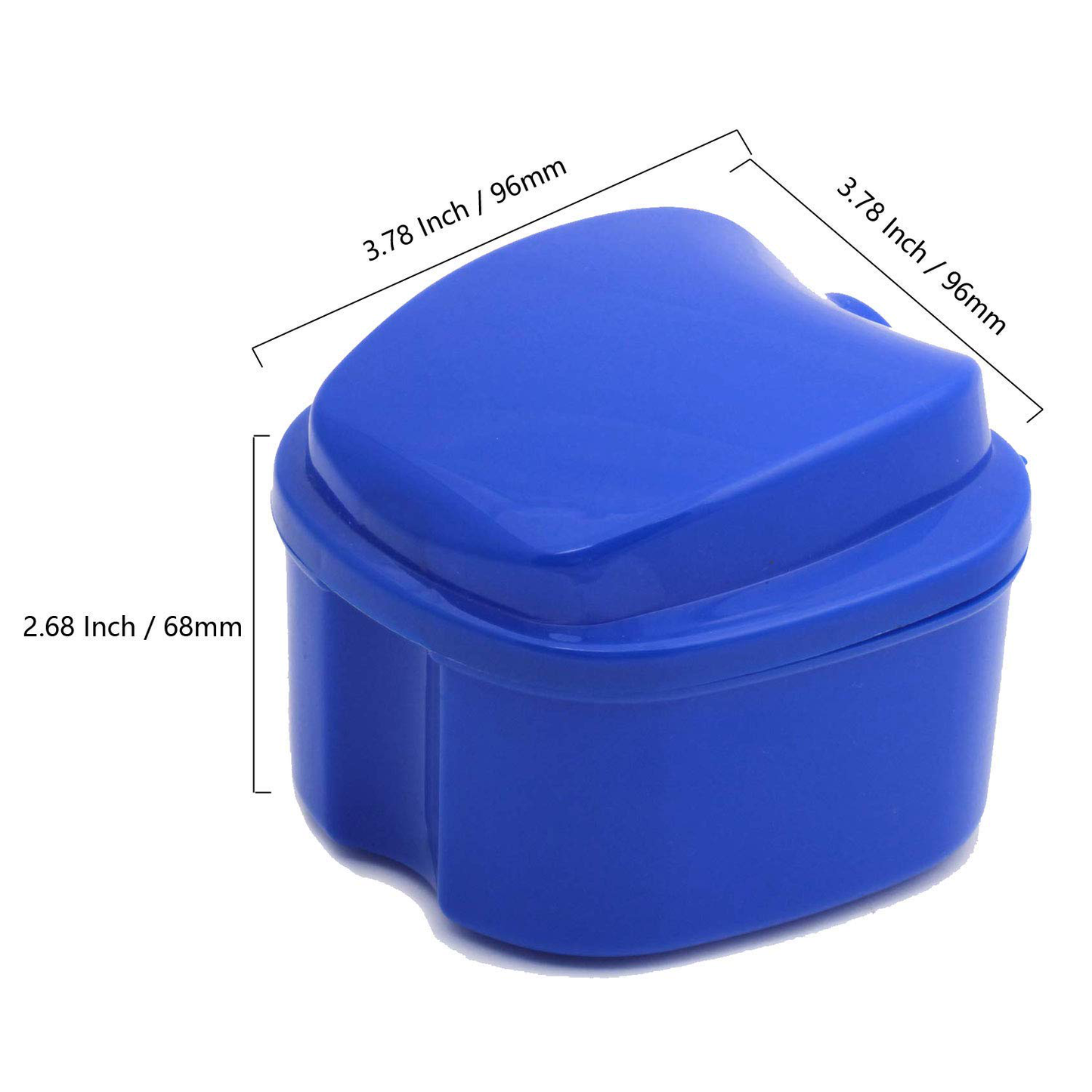 KISEER Denture Bath Case Cup Box Holder Storage Soak Container with Strainer Basket for Travel Cleaning (Blue)