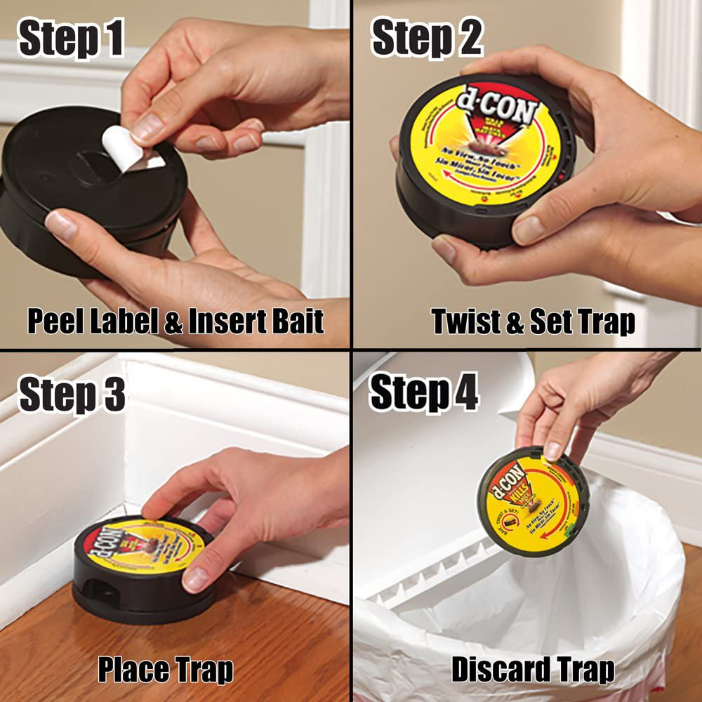 d-CON No View, No Touch Covered Mouse Trap, 2 Traps (Pack of 2)