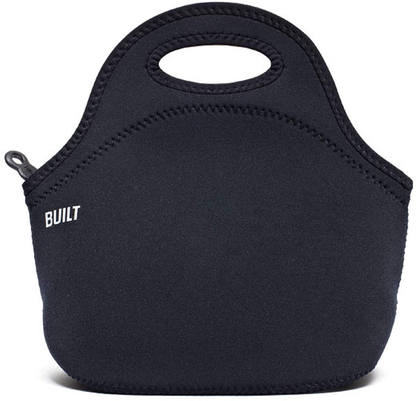 BUILT Gourmet Getaway Soft Neoprene Lunch Tote Bag-Lightweight, Insulated and Reusable, One Size, Plum Dot