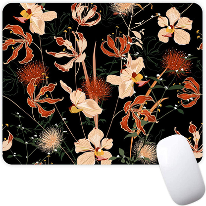 Mouse Pad,Red Moon Cloud Samurai Pattern Seamless Waterproof Gaming Anime Gift Mouse Pad Desk Accessories Non-Slip Rubber Mousepad for Laptop and Computer