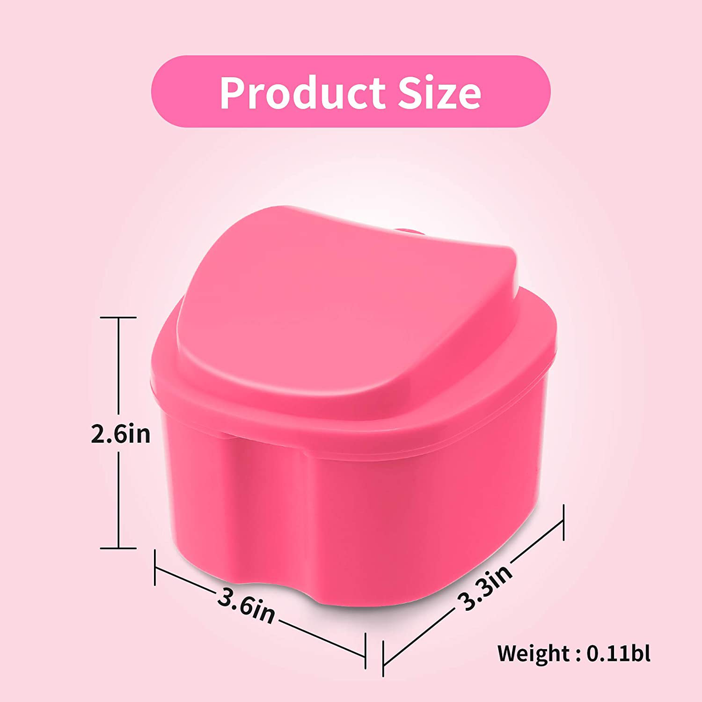 Annhua Denture Retainer Container Case Cleaning,Denture Bath Box False Teeth Storage Box - Leak Proof and Lid Waterproof