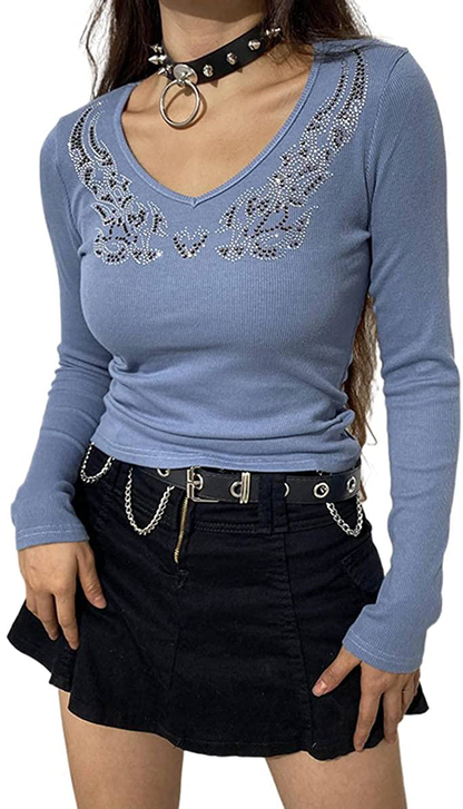 Women's Graphic Print Crop Top Vintage Punk Portrait Shirts Summer Slim Short Sleeve T Shirt Tops Y2k Fashion Clothes