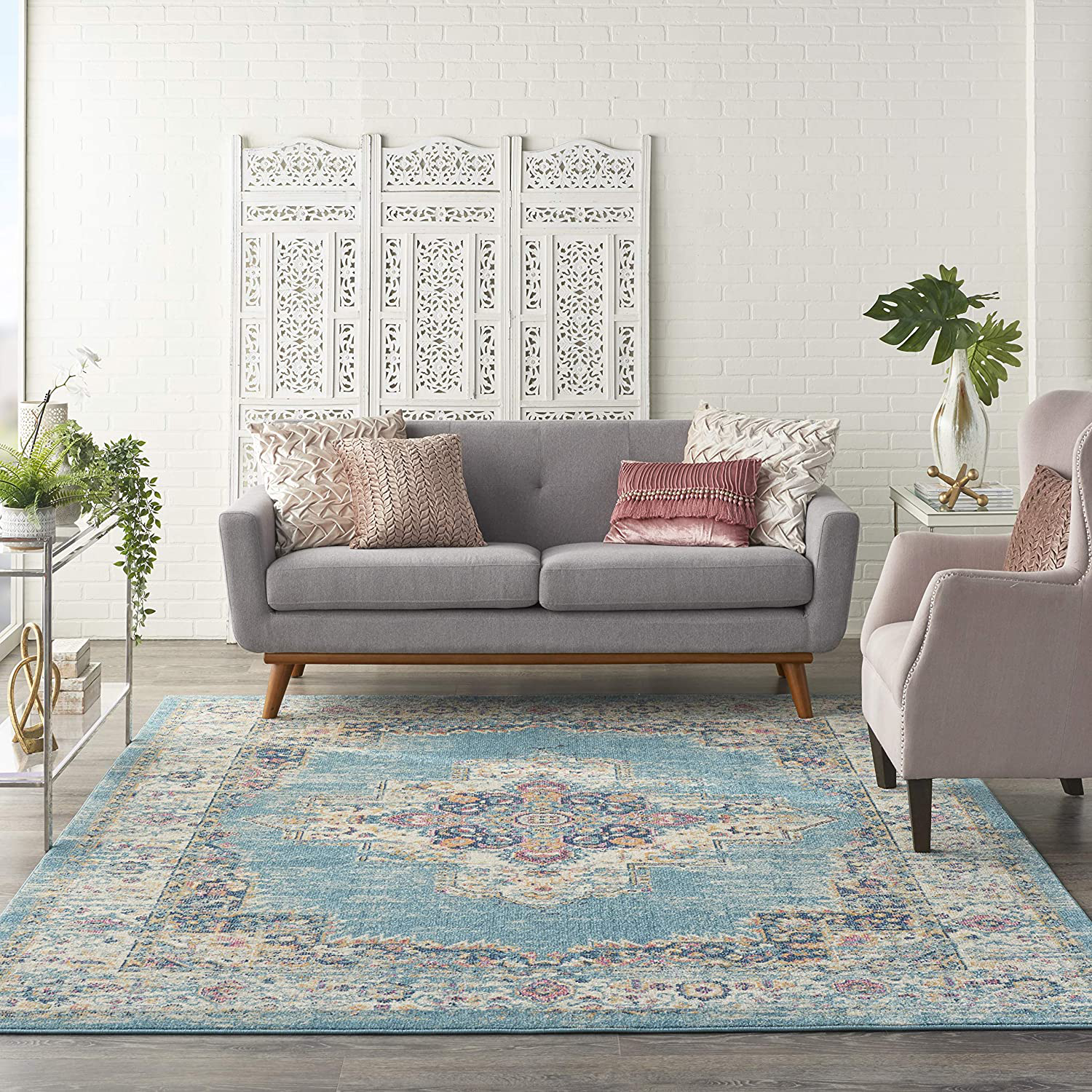 Nourison Passion Pink Boho Area Rug 2'2" x 10', Fuchsia, 10 Feet