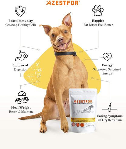 Azestfor Homemade Dog Food Supplement Dog Vitamins Made in USA Add to Holistic Whole Food Diets Raw BARF All Breeds Puppy Adult 16oz Powder