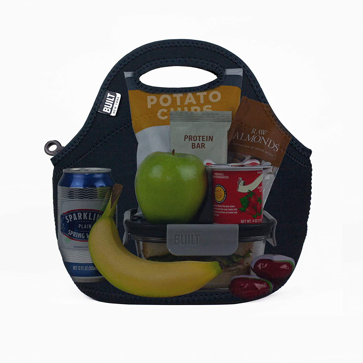 BUILT Gourmet Getaway Soft Neoprene Lunch Tote Bag - Lightweight, Insulated and Reusable Micro Dot LB31-MDT