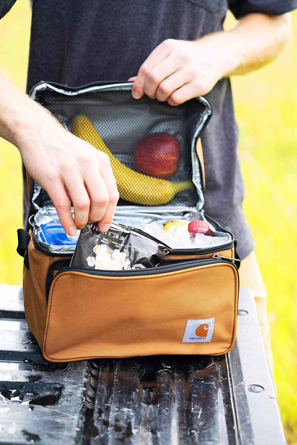Carhartt Deluxe Dual Compartment Insulated Lunch Cooler Bag, Black