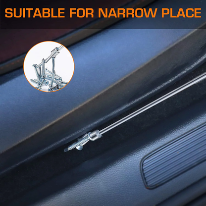 2 Pack Magnetic Pick Up Tool Set, Telescoping 360 Swivel Extensible Magnet Tool with LED Light