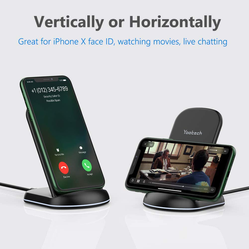 Wireless Charger, Qi-Certified 10W Max Wireless Charging Stand