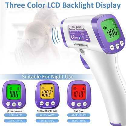Non Contact Medical Screening Forehead Thermometer for Physician Offices and Hospitals (Black Heavy Duty Thermometer)