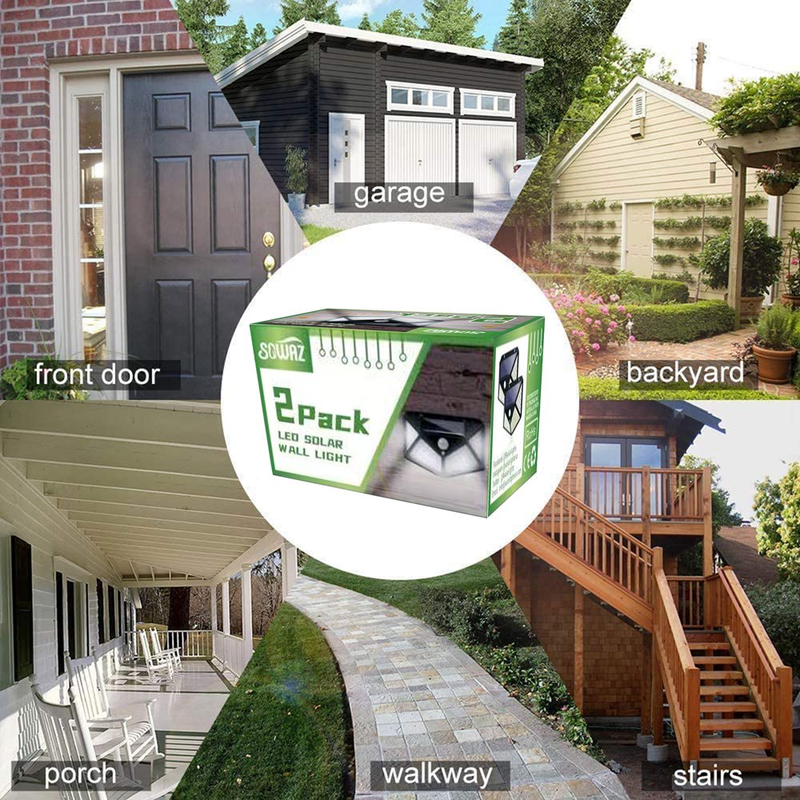 2 Pack 100 LED Solar Motion Sensor Lights - Wireless, Outdoor, IP65 Waterproof