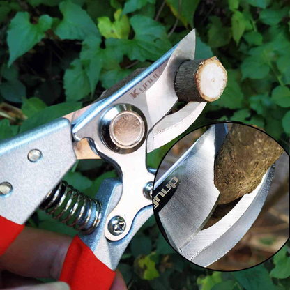 Kynup 8.6" Gardening Shears, Professional Bypass Pruner Hand Shears, Tree Trimmers Secateurs, Hedge & Garden Shears, Clippers for Plants, Gardening, Trimming, Garden Tools (Red)