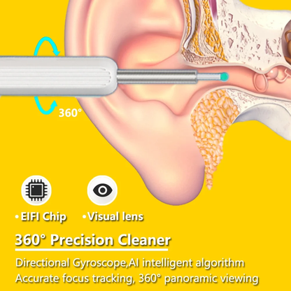 11Pcs Wireless Ear Wax Removal Kit with Camera 1296P HD with 6 LED Lights Silicone Soft Ear Tips