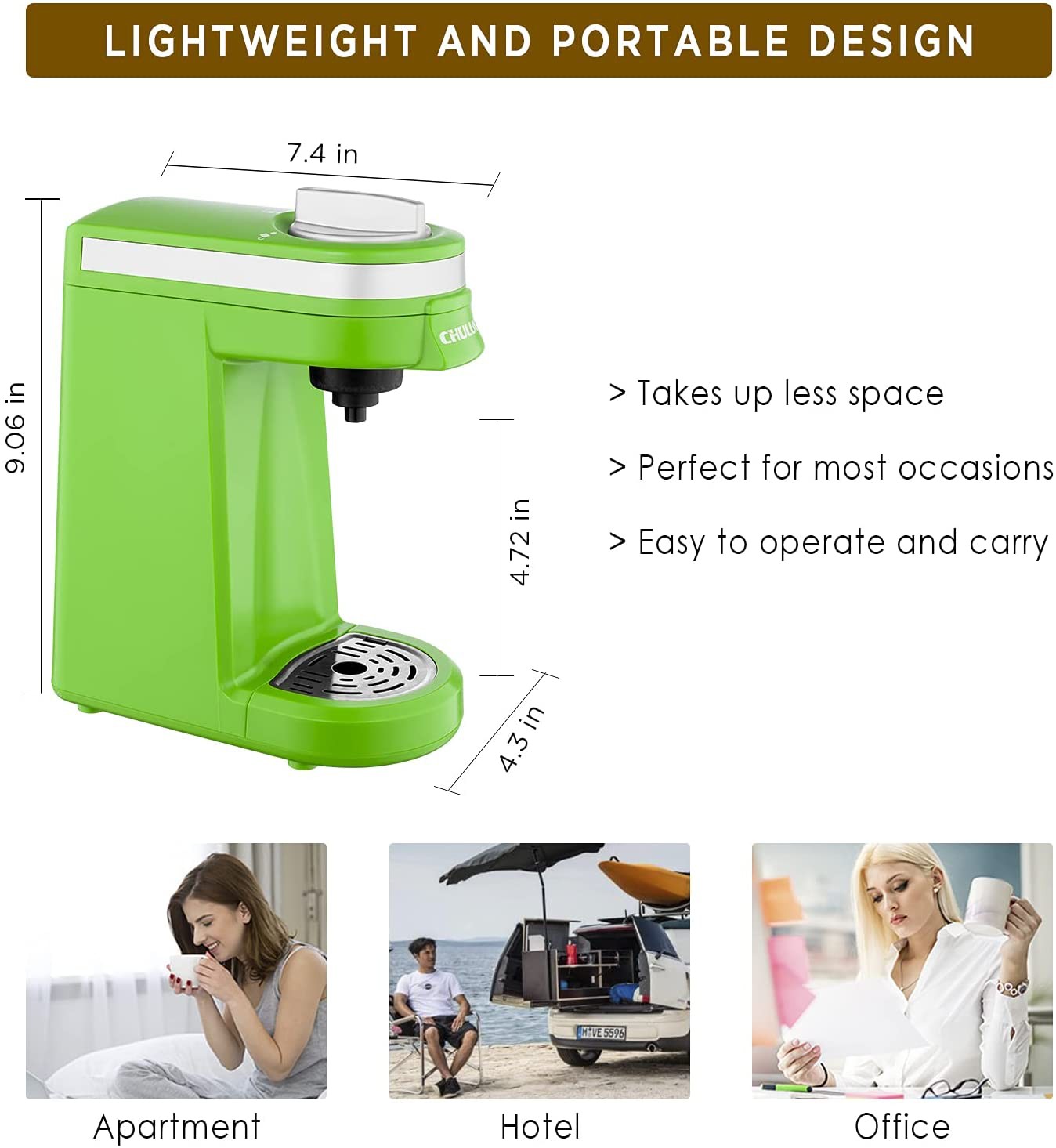 CHULUX Coffee Maker Single-Serve Coffee Machine for Capsule,Orange