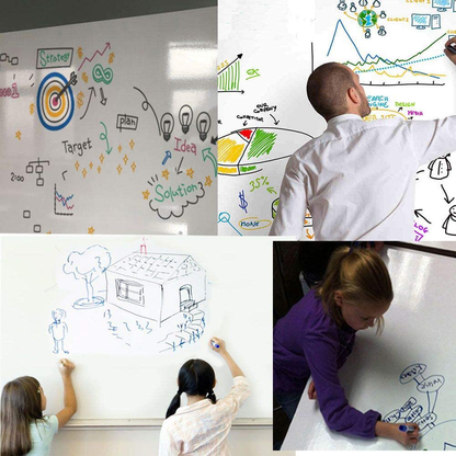 Self Adhesive White Board Paper - Dry Erase Wall Stickers Roll 17.7" x 78.7" Message Board Wallpaper Decal for School/Office/Home/Kid/Art/Decoration