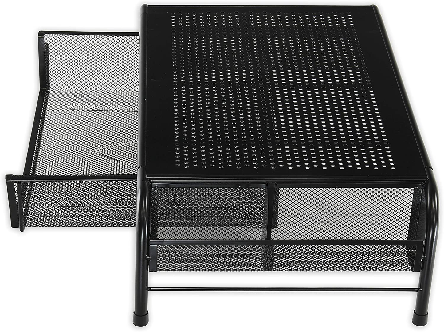 SimpleHouseware Metal Desk Monitor Stand Riser with Organizer Drawer