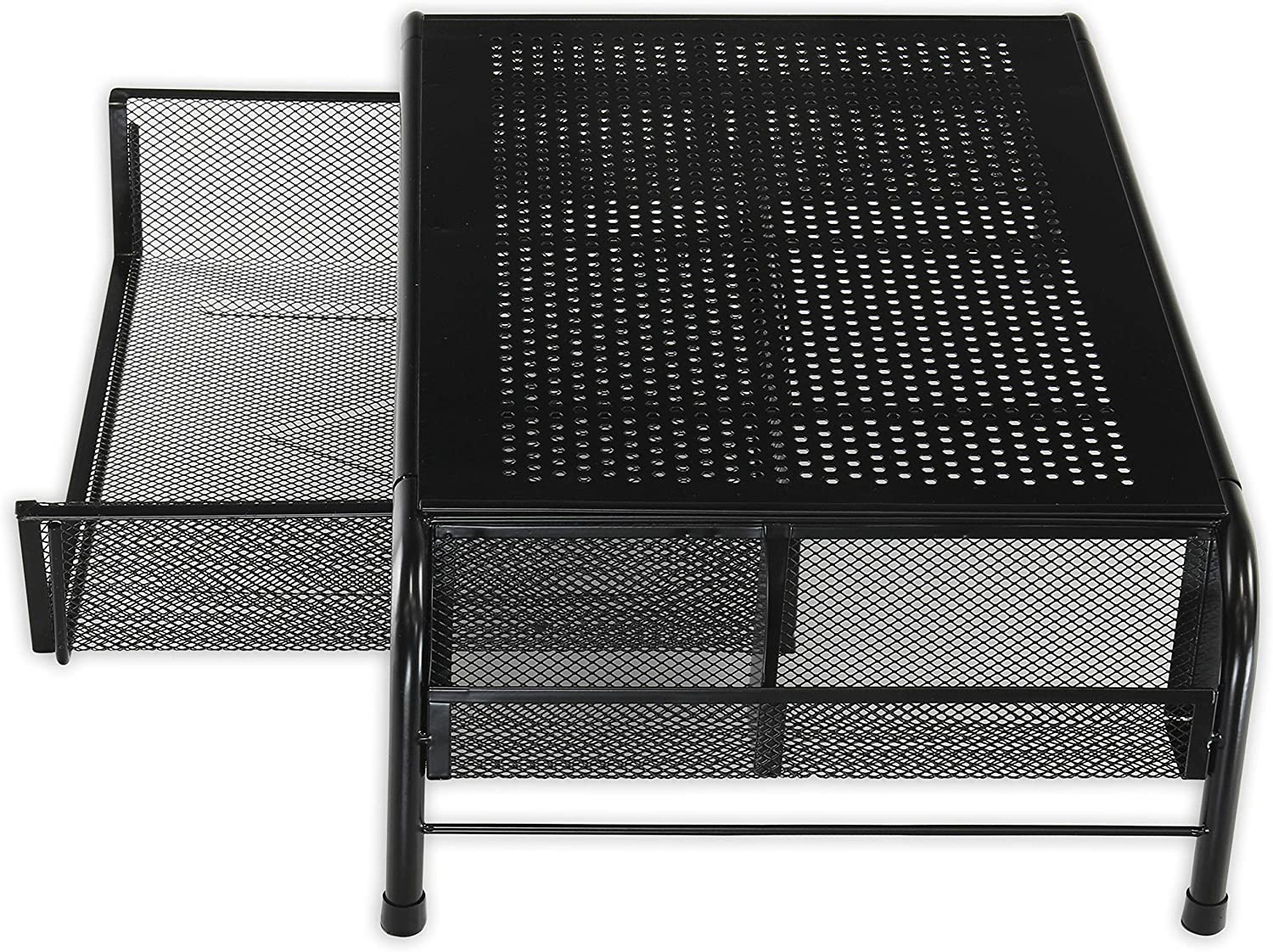 SimpleHouseware Metal Desk Monitor Stand Riser with Organizer Drawer