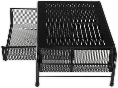 SimpleHouseware Metal Desk Monitor Stand Riser with Organizer Drawer