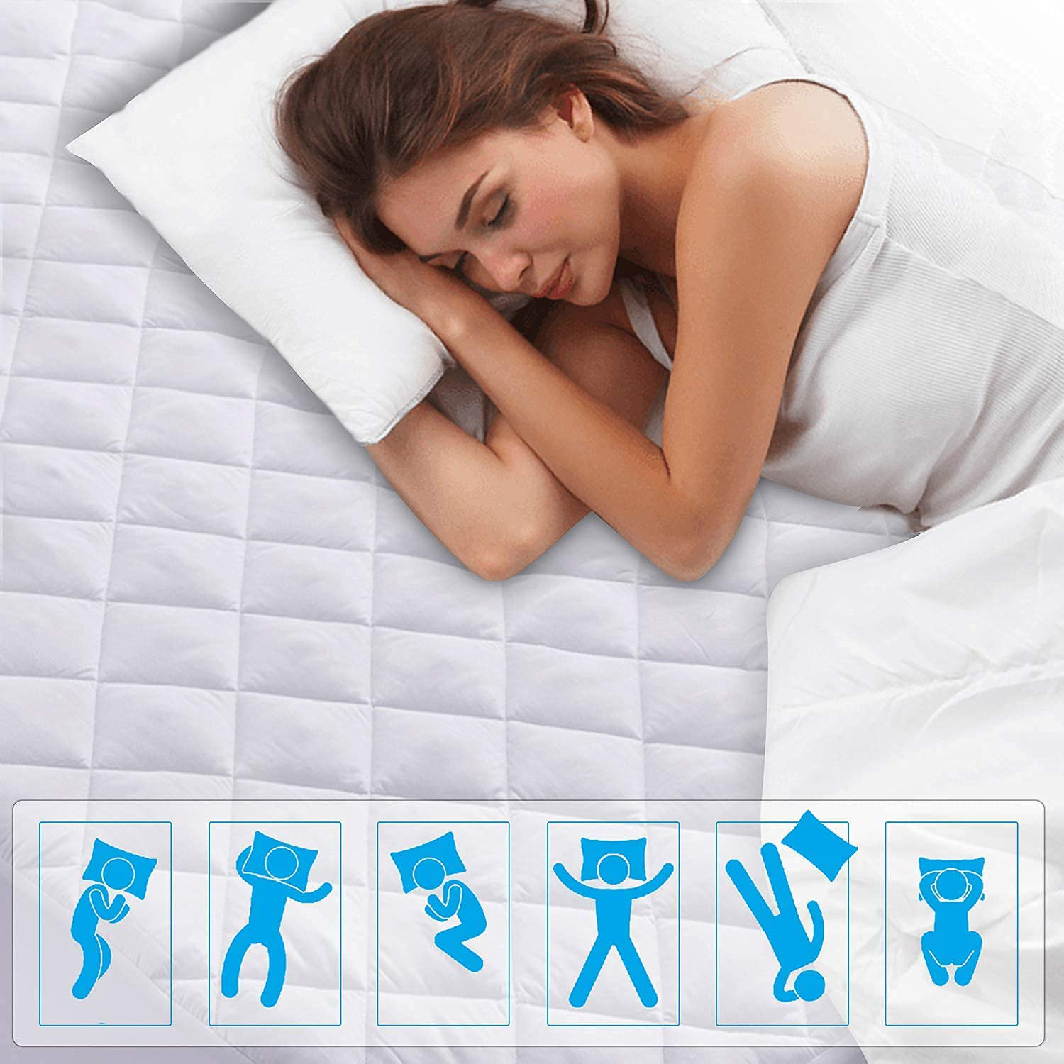 LDC Twin Mattress Pad with 16-Inch Deep Pocket, Comfortable, Breathable, Easy to Put on, The Stretchable Quilted Fitted Mattress Cover