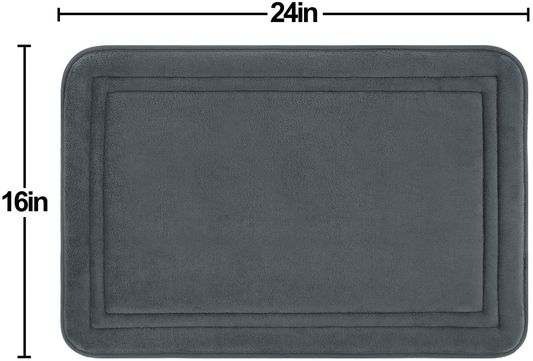 Memory Foam Bath Mat Non Slip Absorbent Super Cozy Velvet Bathroom Rug Carpet, Machine Washable