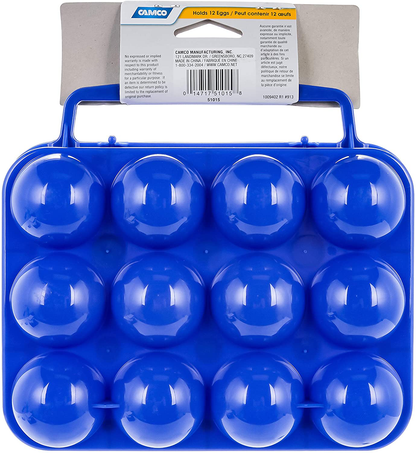Camco Egg Carrier-Holder - Organize Eggs and Prevent Eggs from Cracking, Easily Fits into Your Refrigerator , Great for RV, Trailer and Camper Kitchens or Camping Holds A Dozen of Eggs (51015)