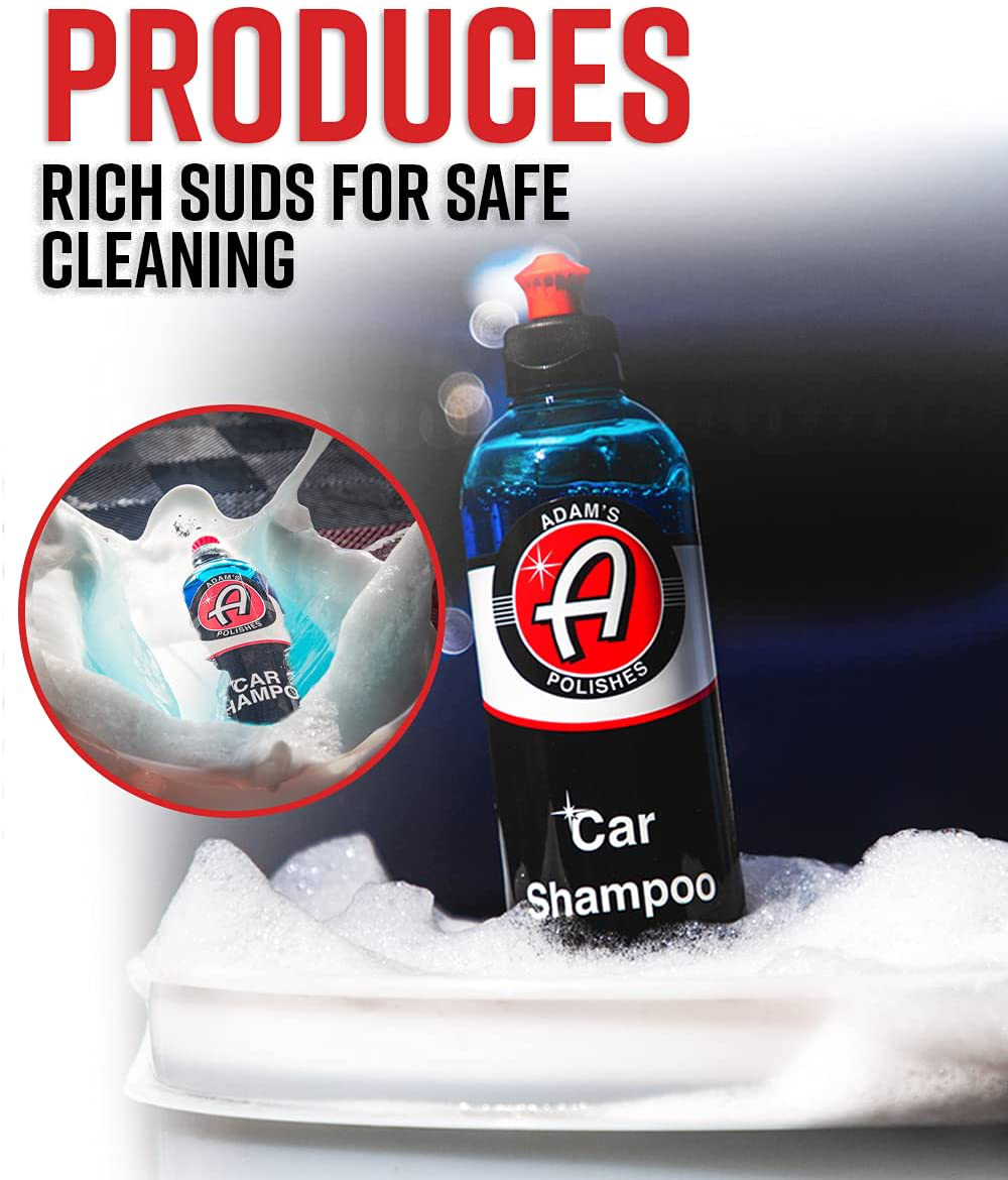 Adam's Car Wash Shampoo (Gallon) - pH Best Car Wash Soap For Snow Foam Cannon, Foam Gun, Car Soap Wash For Pressure Washer & 5 Gallon Wash Bucket Kit | Powerful Safe Spot Free Car Cleaning Liquid Auto Detergent | Safe On Car Wax & Ceramic Coating