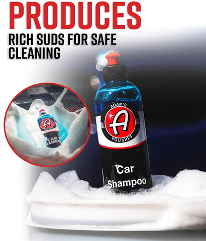 Adam's Car Wash Shampoo (Gallon) - pH Best Car Wash Soap For Snow Foam Cannon, Foam Gun, Car Soap Wash For Pressure Washer & 5 Gallon Wash Bucket Kit | Powerful Safe Spot Free Car Cleaning Liquid Auto Detergent | Safe On Car Wax & Ceramic Coating