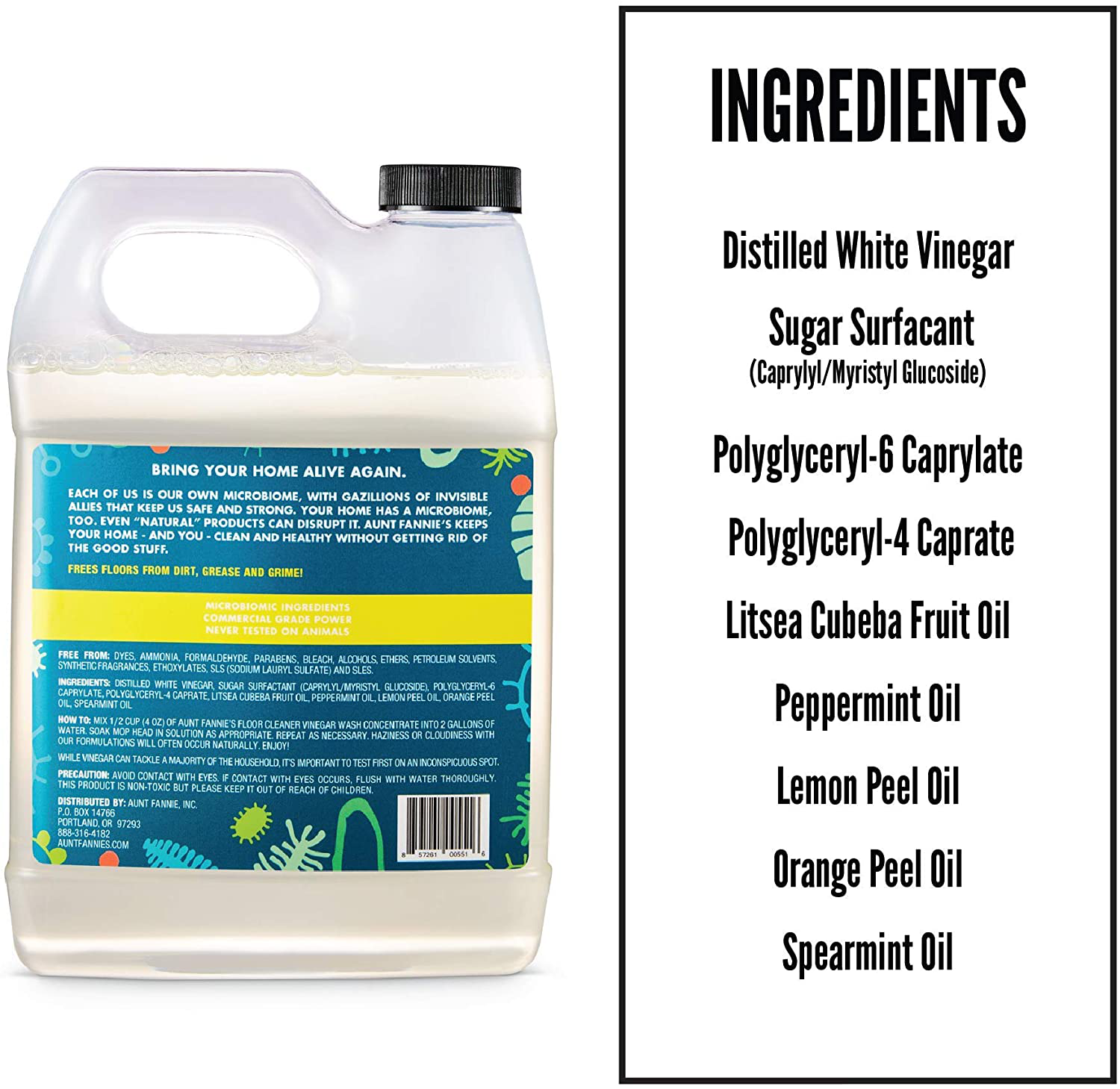 Aunt Fannie's Floor Cleaner Vinegar Wash - Multi-Surface Cleaner, 32 oz. (6-Pack, Eucalyptus)