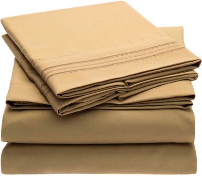 Mellanni Bed Sheet Set - Brushed Microfiber 1800 Bedding - Wrinkle, Fade, Stain Resistant - 3 Piece (Twin, Baby Blue)