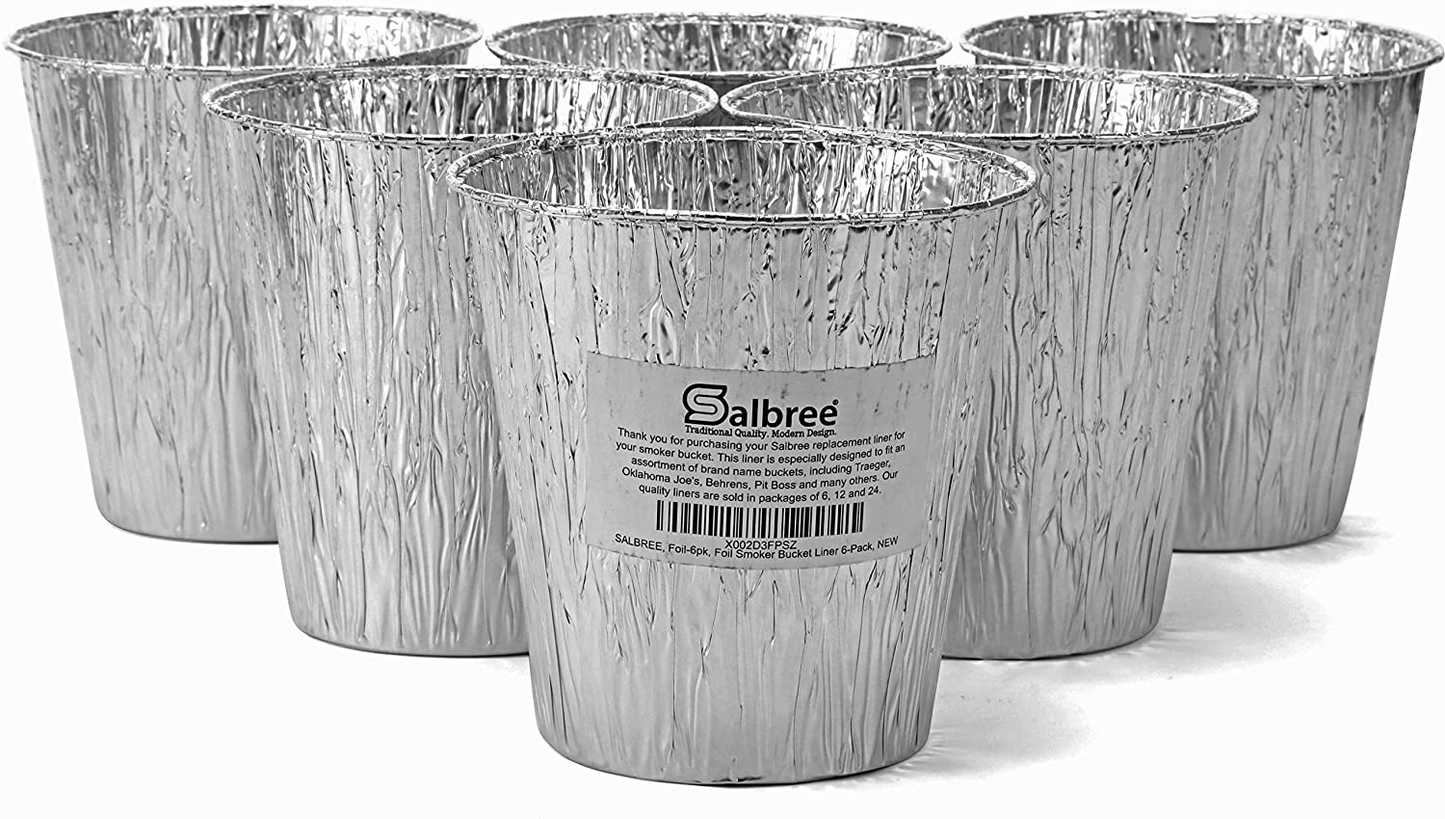 Smoker Bucket Liner for Catching Grease, Compatible with Traeger, Oklahoma Joe's, Behrens, Pitboss, Green Mountain & Other Grill Bucket Accessories (6, 5.75x5.75)