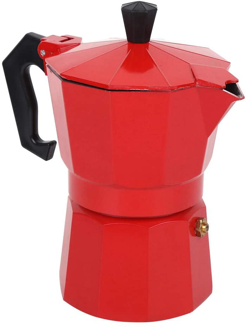 6 Cup Coffee Maker, Italian Style Coffee Maker, Moka Coffee Maker, Coffee Maker Tool, Quick Cleaning Pot for Home Office (Black)