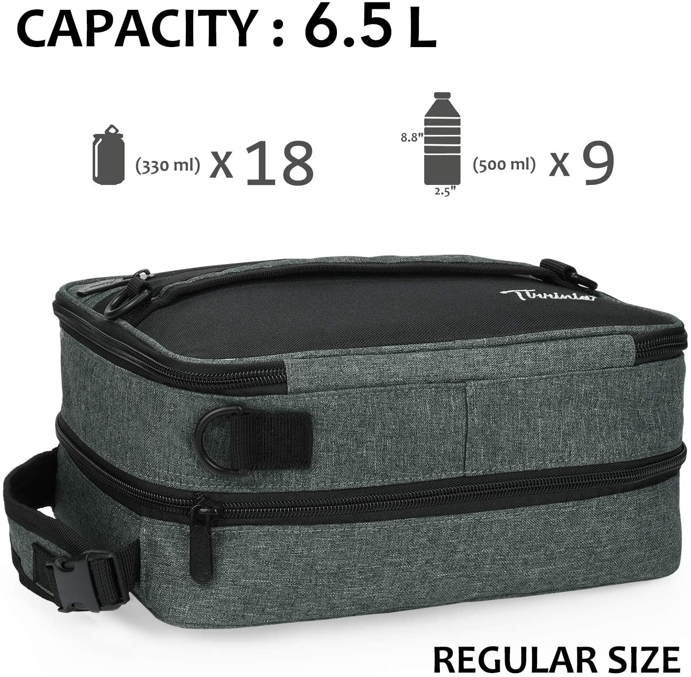 Expandable Insulated Lunch Bag, Leakproof Flat Lunch Cooler Tote with Shoulder Strap for Men and Women, Suitable for Work & Office by Tirrinia, Purple