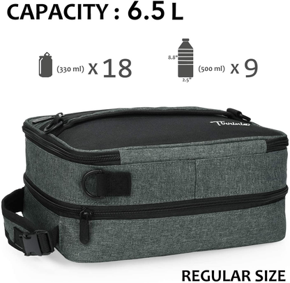 Expandable Insulated Lunch Bag, Leakproof Flat Lunch Cooler Tote with Shoulder Strap for Men and Women, Suitable for Work & Office by Tirrinia, Purple