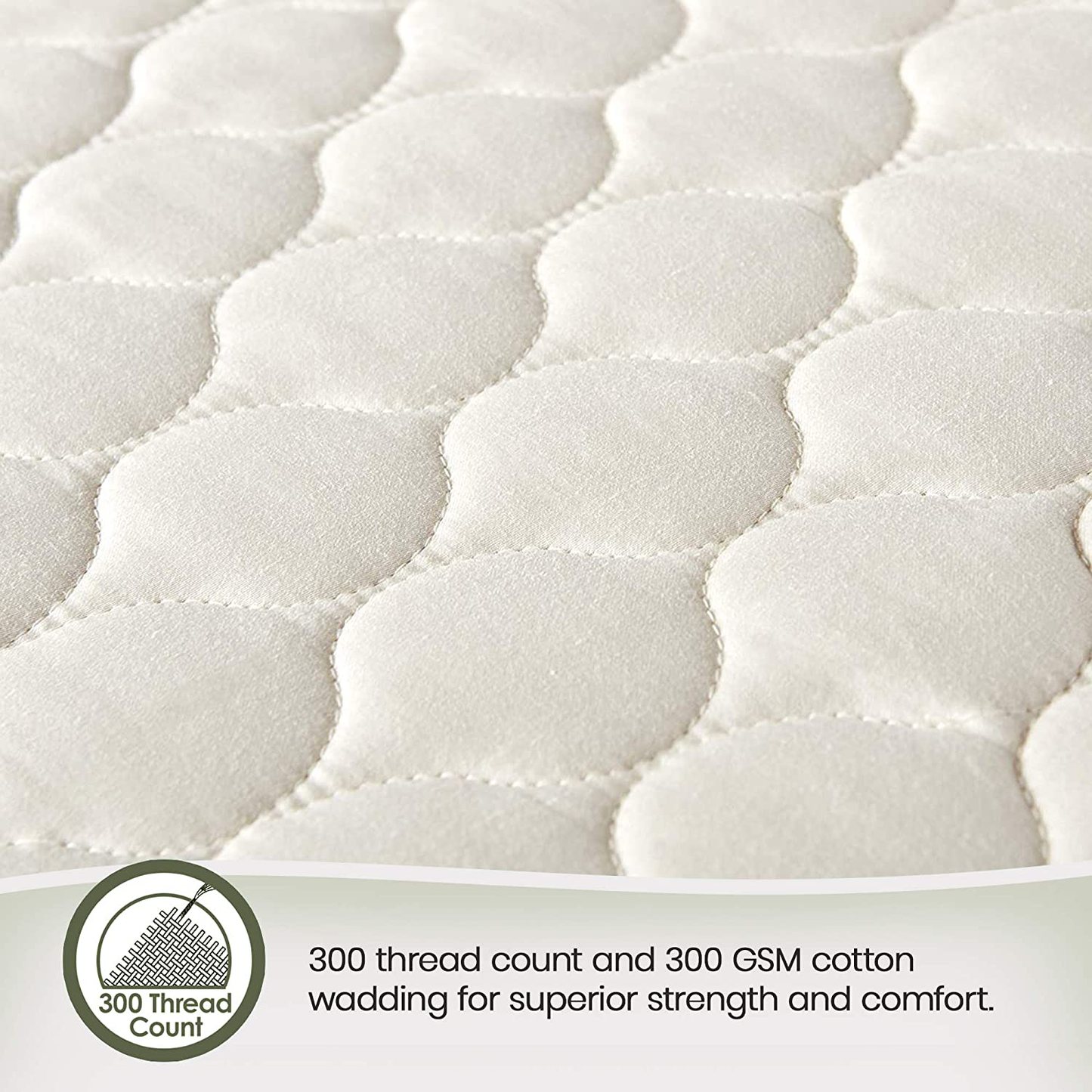 Whisper Organics 100% Organic Cotton Quilted Mattress Cover, 17" Deep - GOTS Certified (Twin)