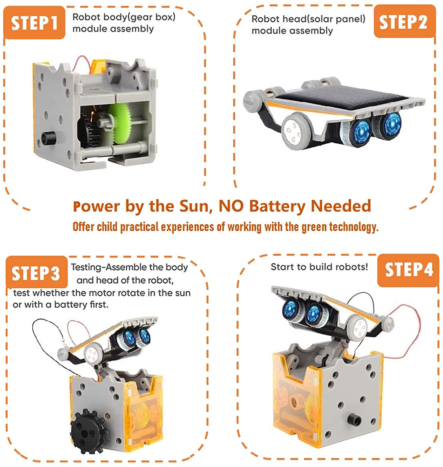 CIRO 12-in-1 Solar Robot Toys, STEM Education Activities Kits for Kids 8-12, 190 Pieces Building Sets